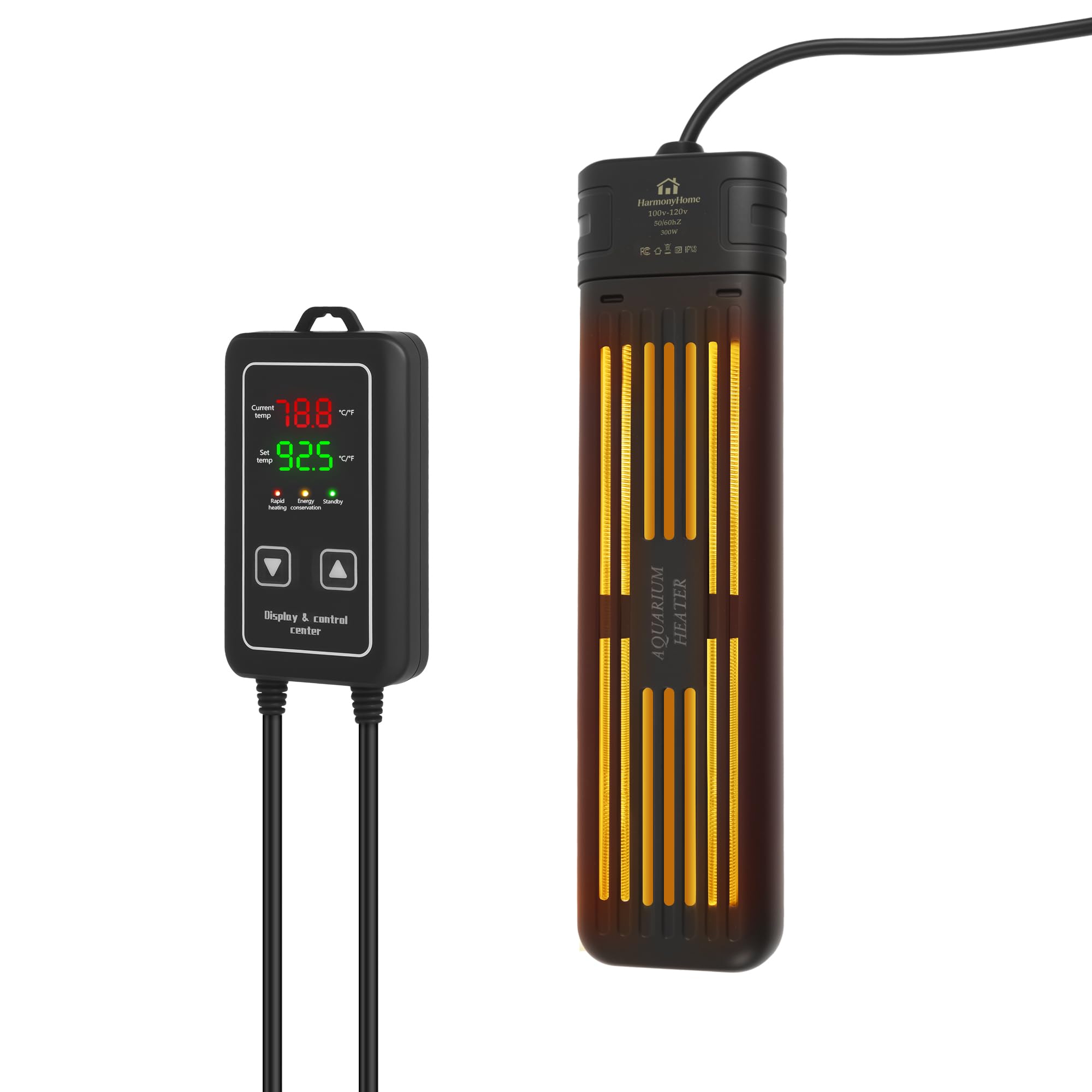 HarmonyHome Aquarium Heater 300W/1000W, Submersible Fish Tank Heater with Digital LED Controller and Intelligent Leaving Water Automatically Stop Heating System, for Freshwater and Saltwater