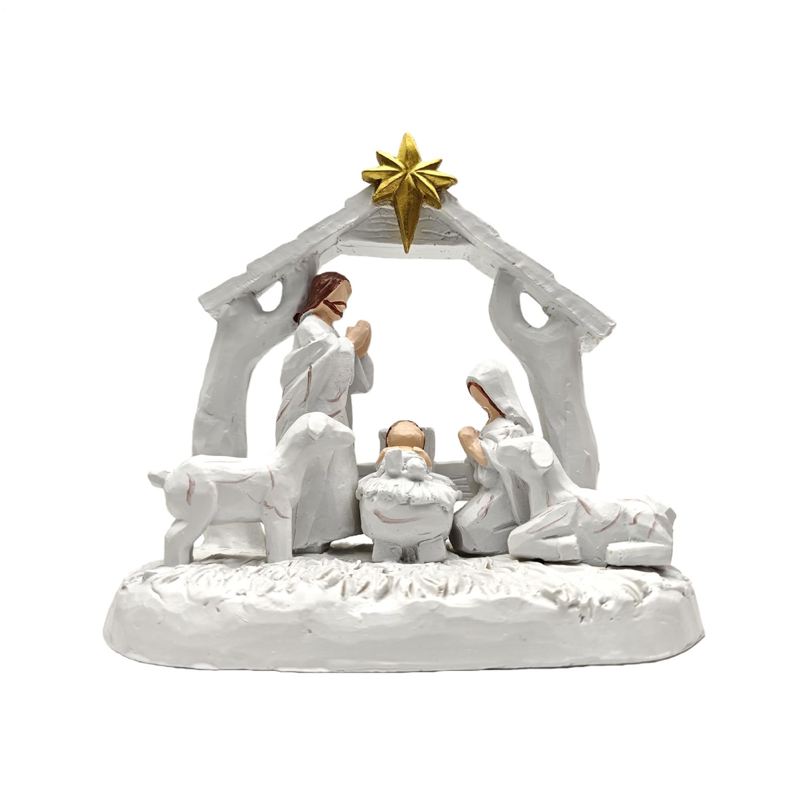 Figurines religieuses de crèche de Noël miniatures pour décoration intérieure et église