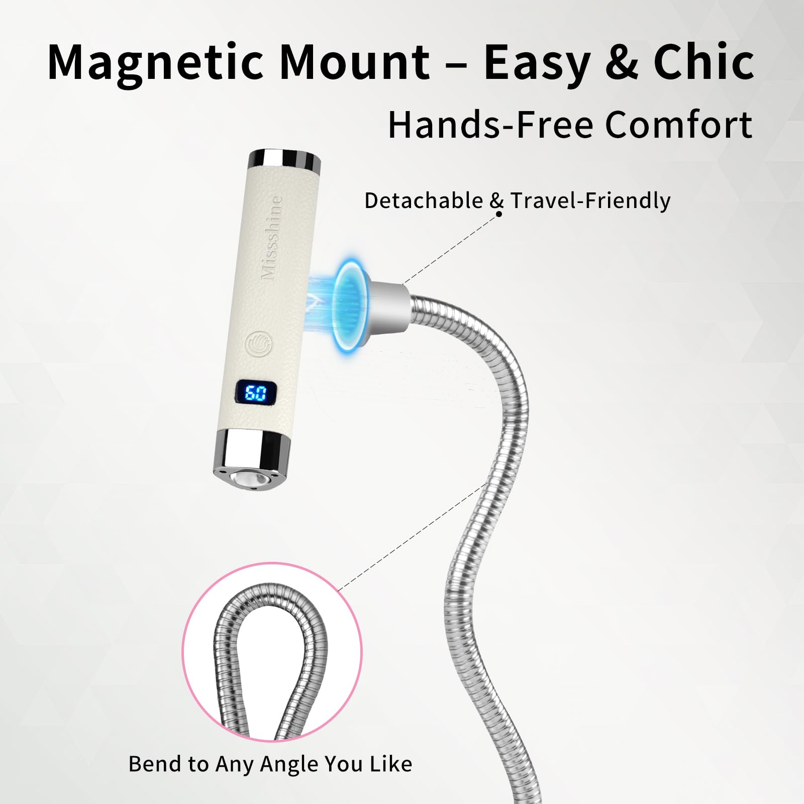 Missshine Cordless UV/LED Nail Lamp for Gel Nails