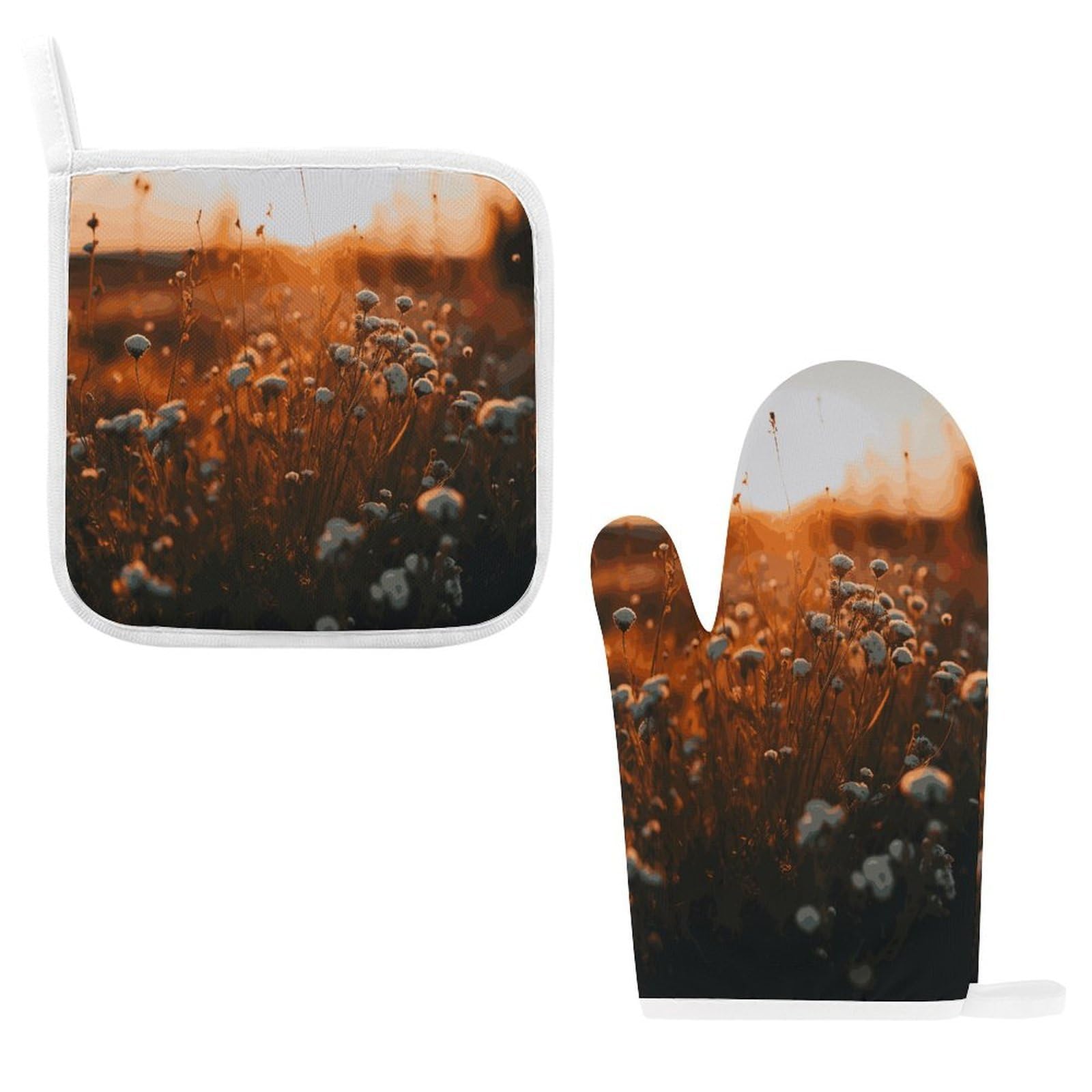 Fodpand Style Flowers In The Sunset Oven Mitts And Pot Holders Sets