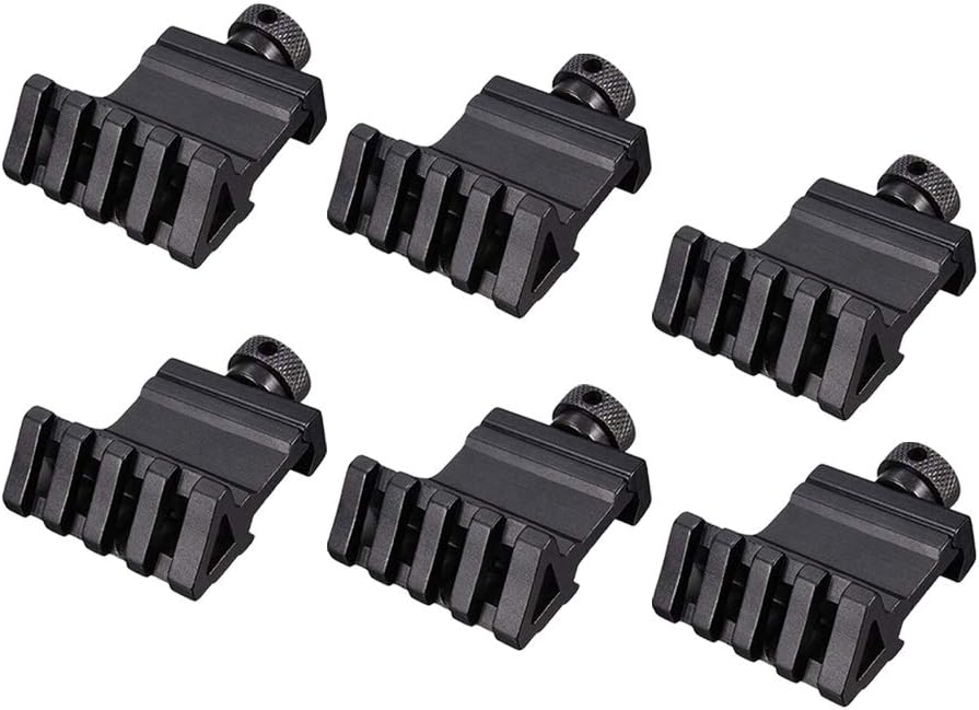 6pcs 45 Degree Offset Rail Mount,4-Slots 20mm Picatinny Weaver Rail for Flashlights Laser Red Dot Sight Optics Tactical Style