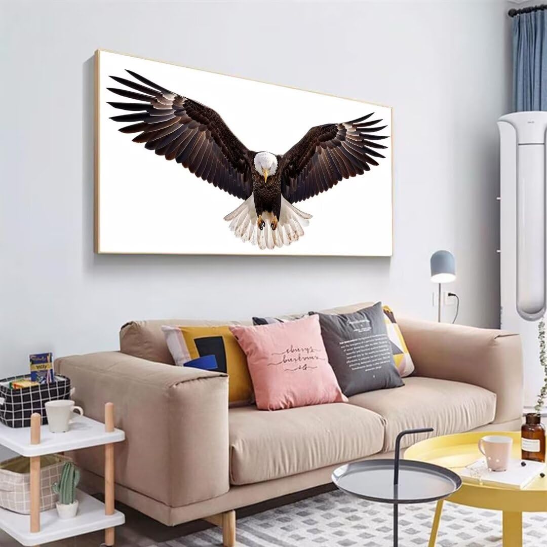 2 Pezzi aquila Pittura Diamante, 5D Diamond Painting animale, 40x90cm Diamond Painting Grandi Dimensioni, Strass Ricamo a Punto Croce Kit Diamond Painting per Decorazioni Natalizie Casa e Regalo U-2