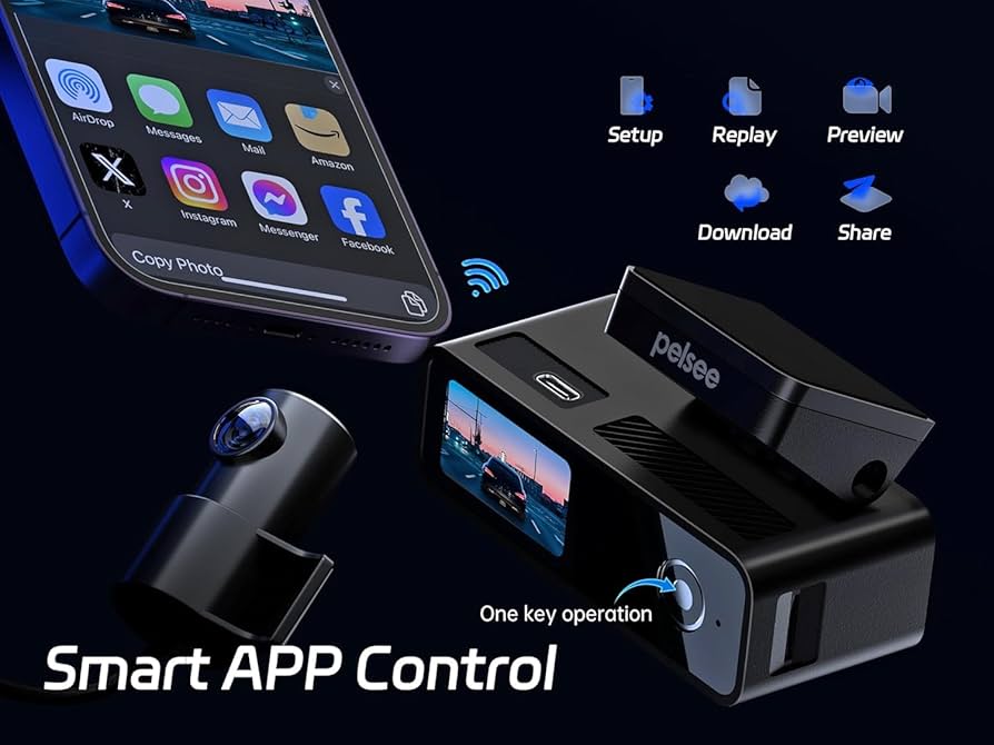 Amazon.co.jp: Pelsee P1 Duo Dash Cam Front and Rear, 4K