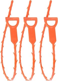 3 Pack 20 Inch Drain Clog Remover Snakes, Hair Cleaning Tool Effective Drain Snake Auger Tool for Sink, Shower, Bathtub, and Toilet(Orange)