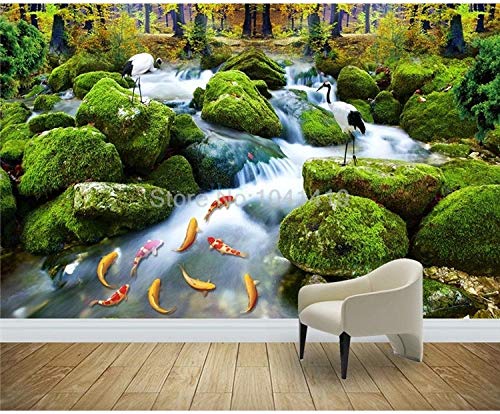 Papier peint 3d cascade mur terne solution paysage pierre salon WLLLO 3d - 2