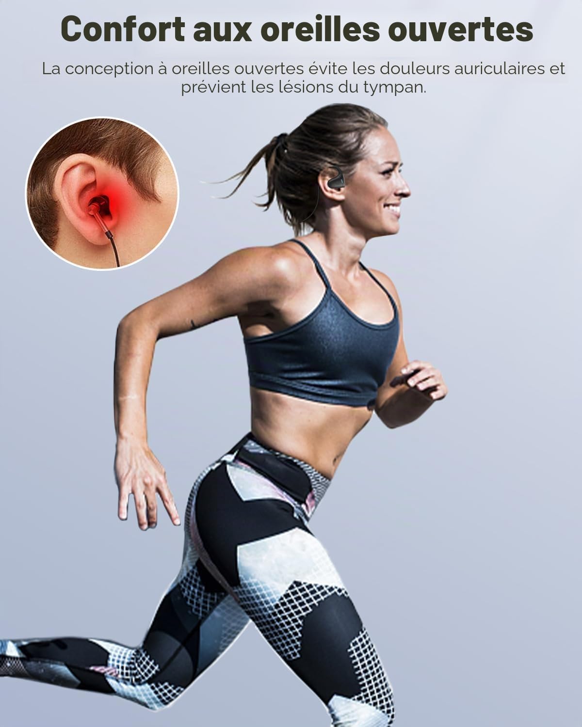 SANOTO Casque Conduction Osseuse, Ecouteurs Bluetooth sans Fil
