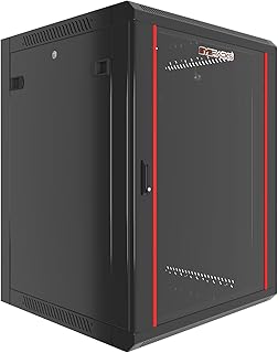 Wall Mount Server Rack Cabinet Locking Computer Cabinet Network Enclosure for Electronics Security Audio Video AV Equipment Data Rack 24-Inch Depth Server Cabinet (15U)