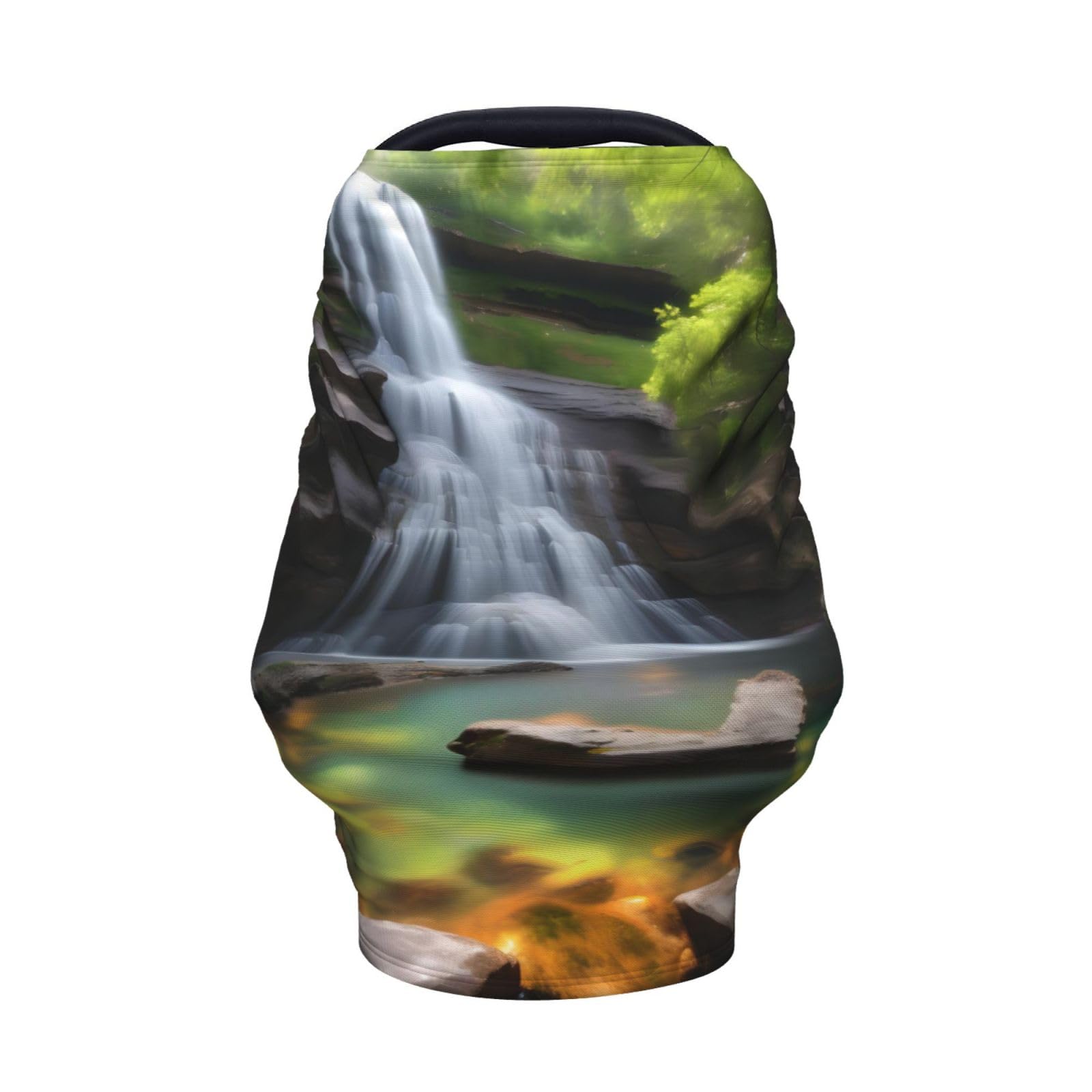 XZDHYZ Waterfall Views Versatile full-print Stroller Chair Cover/Nursing Cover, specially designed for your baby, Black