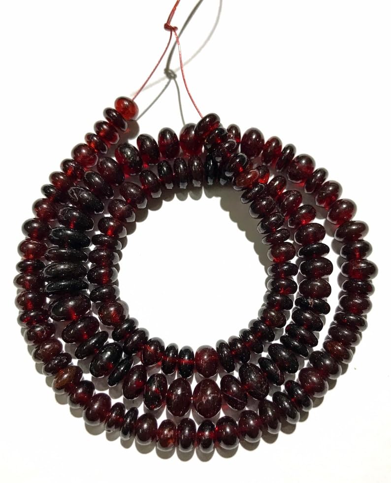 Perles rondes lisses en grenat naturel pour concevoir vos colliers bohèmes faits main