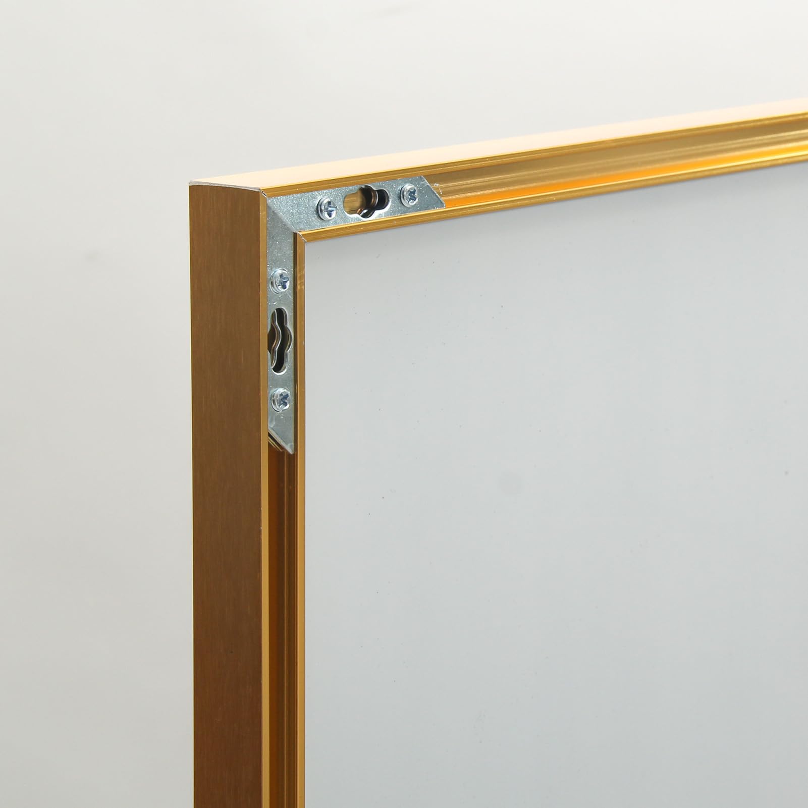 KeepGoon Klasyczne lustro stojące, 162 x 53 W, duże lustro na całe ciało, aluminiowa rama, prostokątne lustro kosmetyczne, idealne do salonu, sypialni, garderoby (złote)