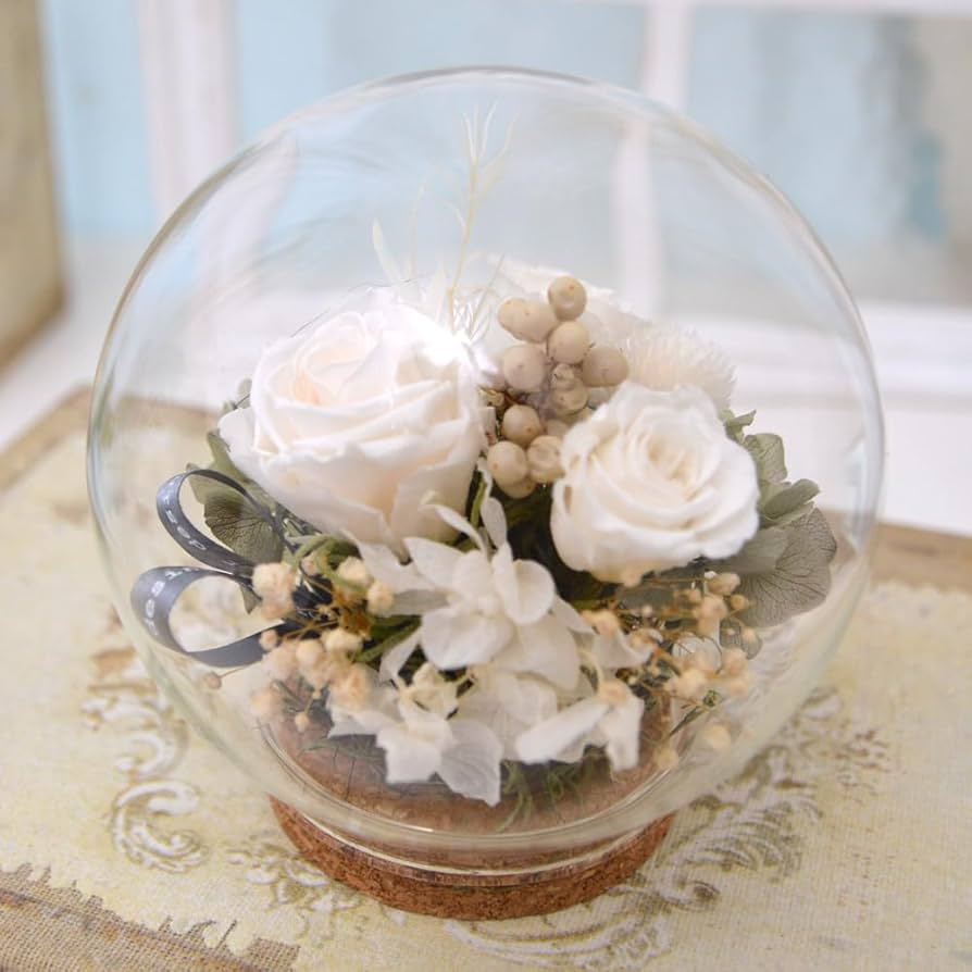 ブリザーブドフラワー　特大　ガラスドーム 楽天市場】プリザーブドフラワー【ソフィア】ガラスドーム
