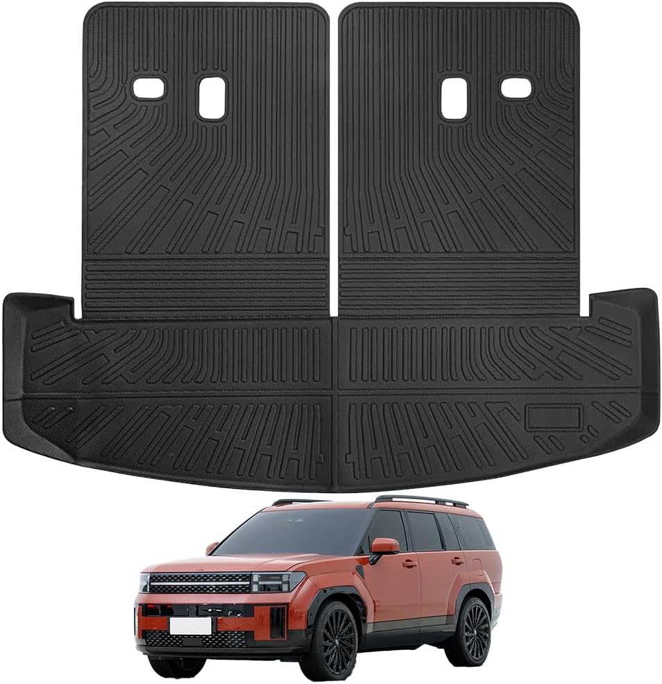 Trunk Cargo Mat with Backrest Compatible for Hyundai Santa Fe 2024 Accessories (Trunk Mat with Backrest Mat)