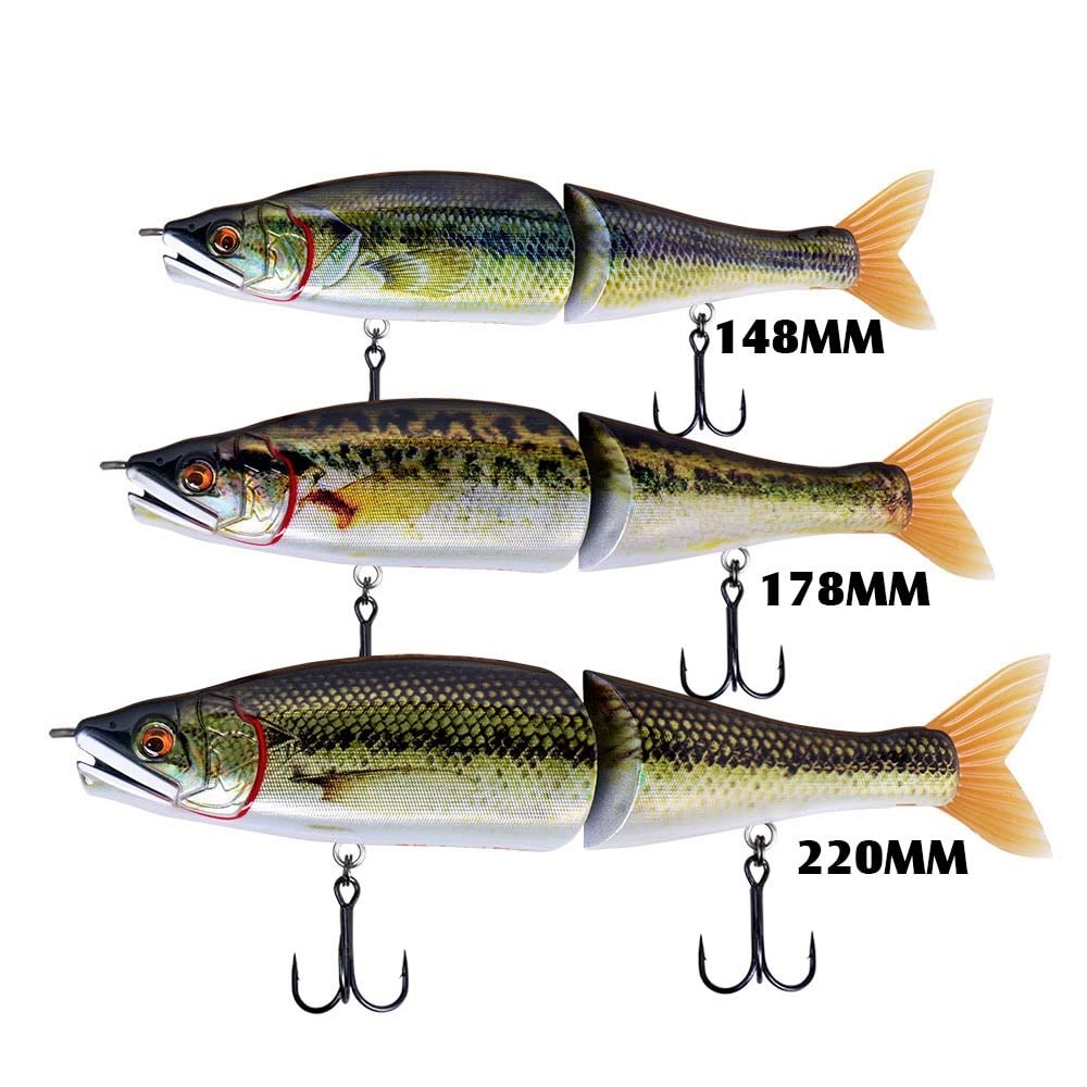 Przynęta pływacka Przynęta przegubowa na szczupaka Big Bass Fishing Lure 178 mm Wolno tonące pływające segmenty Slide