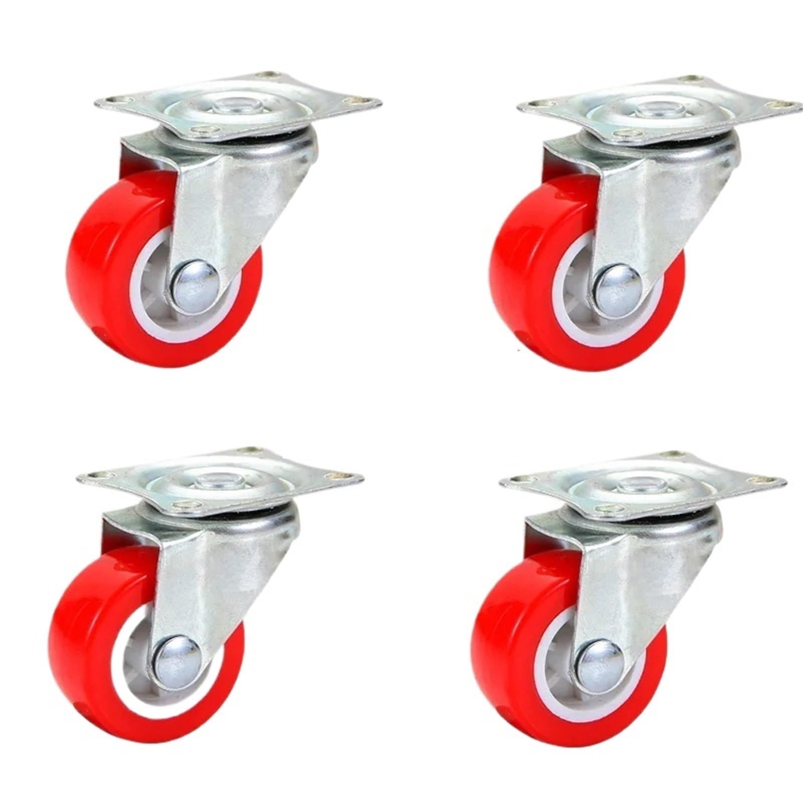 Caster Wheels, Furniture Casters 4/8PCS 1.5 Inches Wheels PVC 360°Swivel Roller Wear Resistant Mute Moving for Trolley Platform Cart Accessory(4pcs)