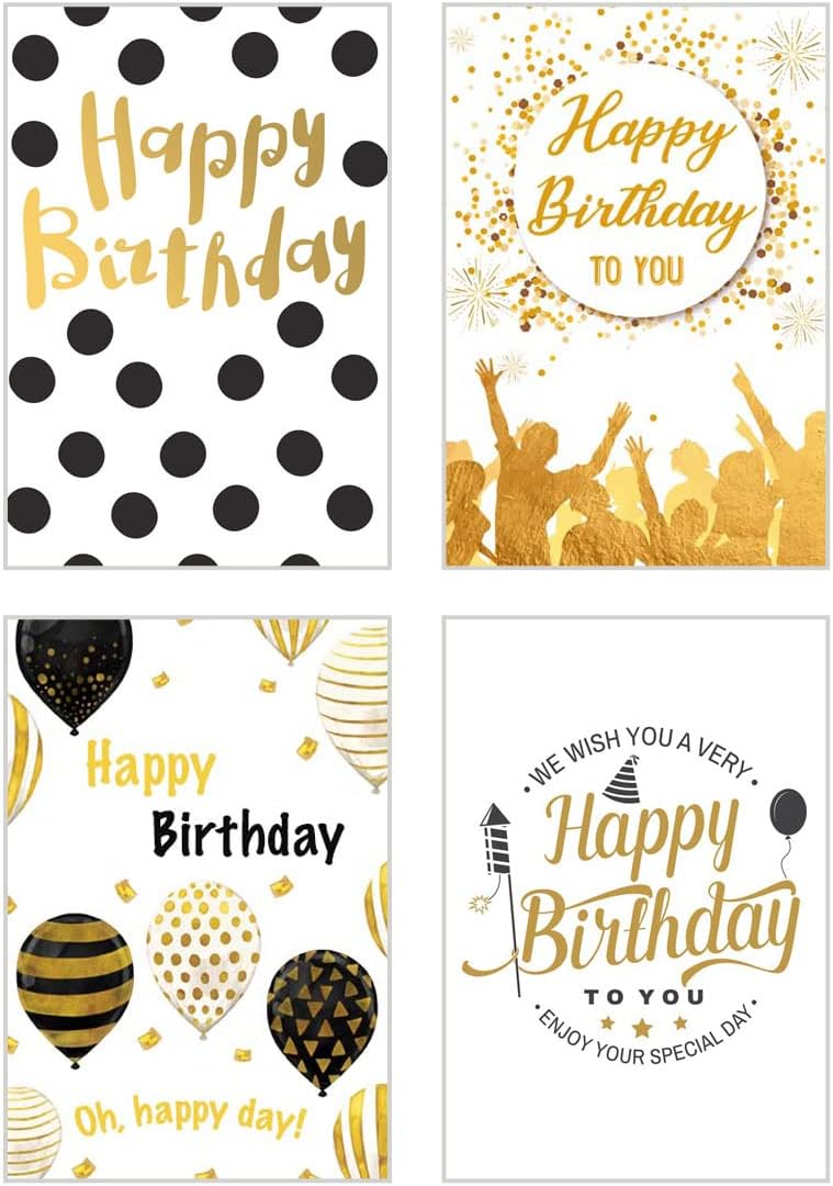 Edition Seidel Set of 6 Premium Birthday Cards with Gold Embossing and Envelopes Happy Birthday Card Greeting Card for Man Woman Gold Sayings - Image 5