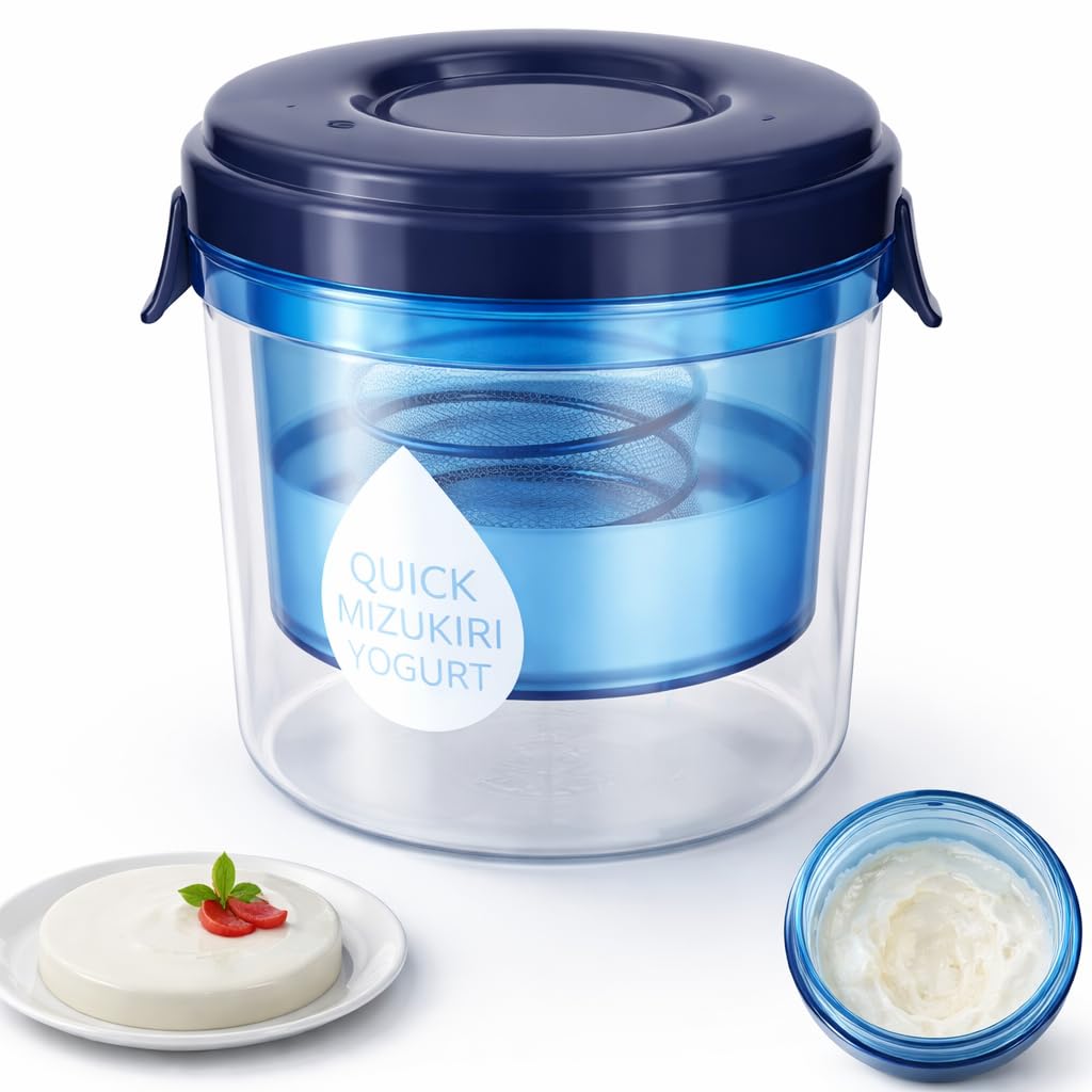 Premium Greek Yogurt Maker Container with Strainer & Spring Press System, Hung Curd Maker, Thick Creamy Yogurt Maker for Healthy Recipes, Easy Clean Kitchen Tool-image-12