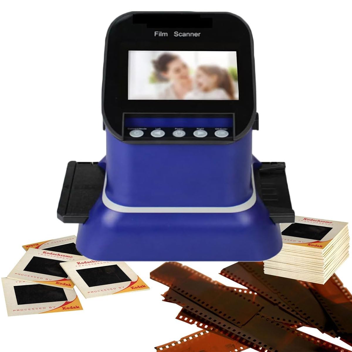 Scanner per pellicole digitali, scanner per diapositive da 4,3", converte pellicole da 35 mm, 110 pellicole, 135/126/110 diapositive in file JPEG digitali da 22 MP, modifica foto e regola colori, per