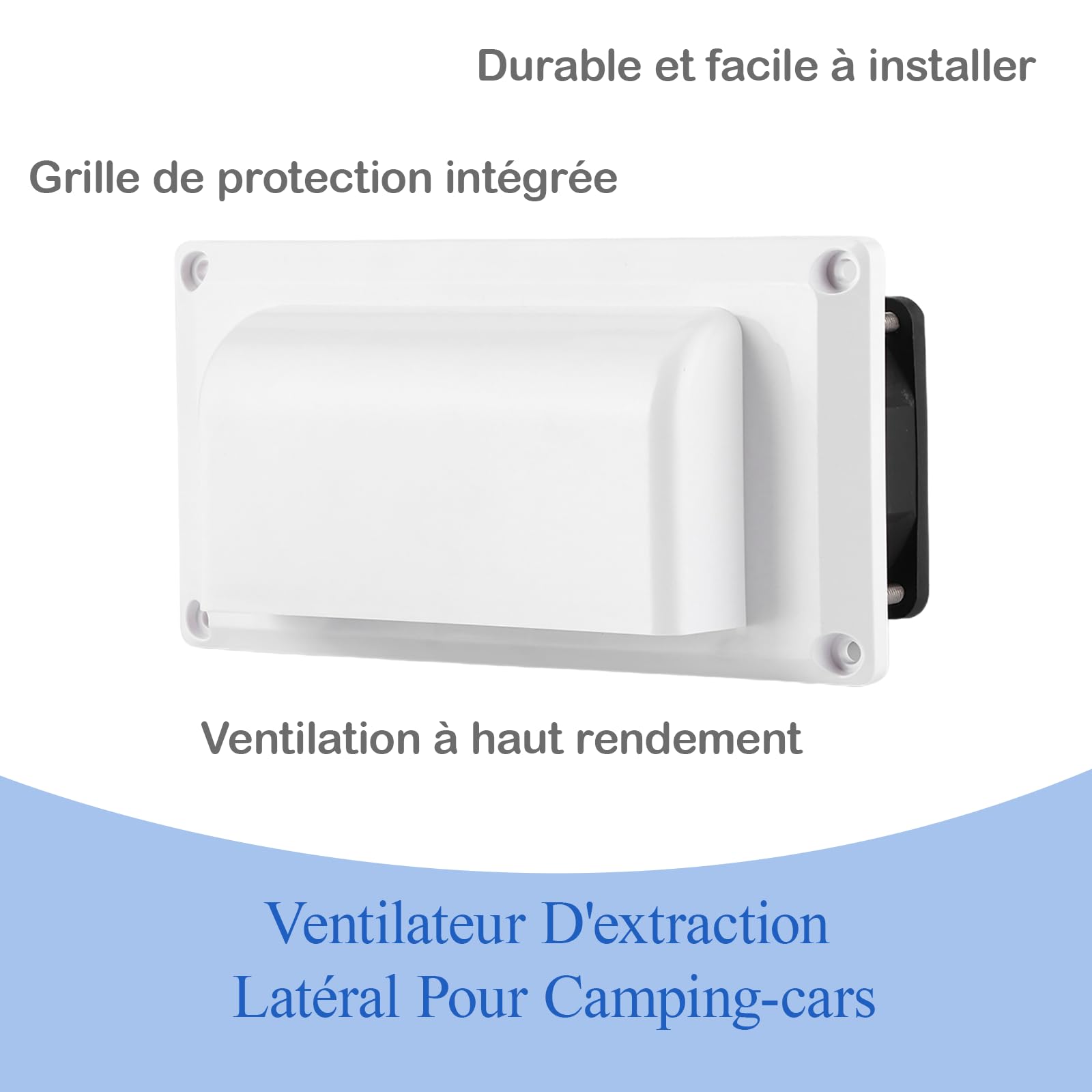 12V 15W Ventilateur d'évacuation d'air latéral pour caravane, camping-car, remorque, bateau, yacht marin, ventilateur d'évacuation d'air latéral, extracteur de caravane
