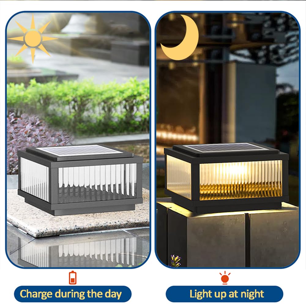 Globe Outdoor Waterproof Fence Wall Pillar Lamps Exterior Rainproof Glass Ball Porch Column Post Lights Aluminum Landscape Courtyard Street Deck Bollard Light Pedestal (40x18cm)