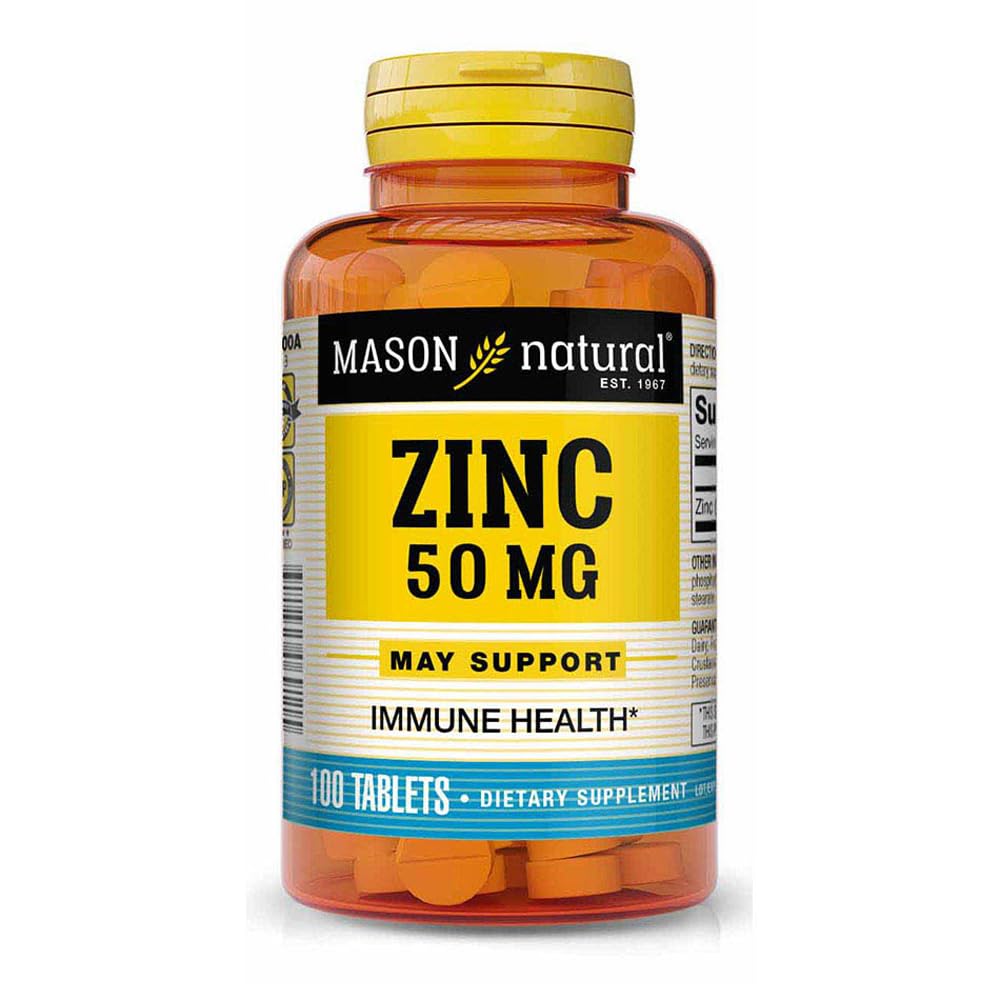 Mason Natural Zinc 50 mg Dietary Supplement - 100 Tablets, Pack of 3 Y