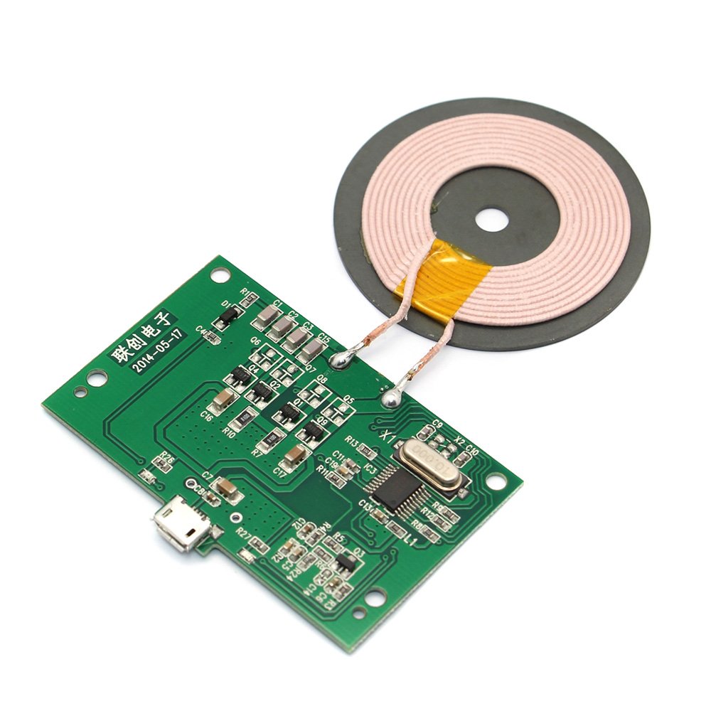 Docooler Qi Wireless Charger PCBA Circuit Board with Qi Standard Coil DIY Wireless Charging Accessory Micro USB Port