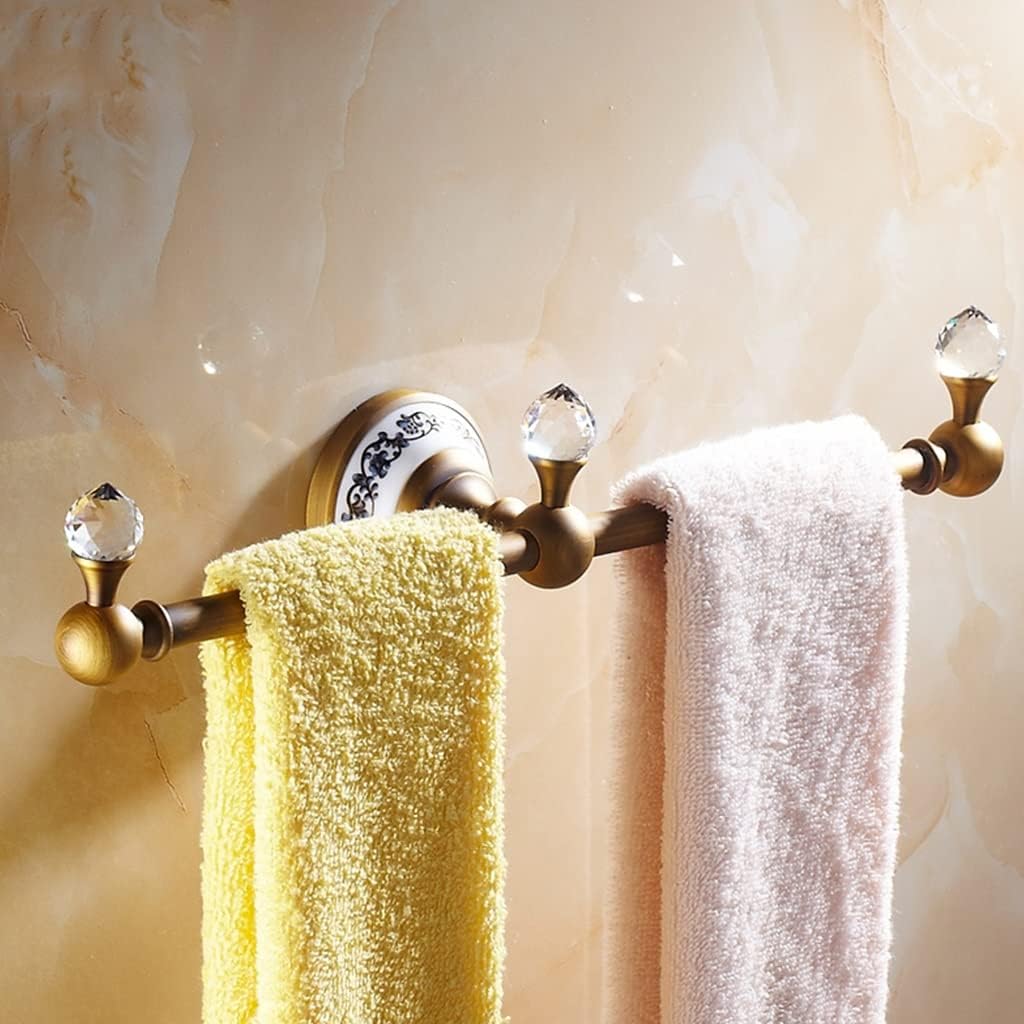 タオルレール アンティーク シングルバー ヨーロピアンスタイル バスルーム タオルラック ブラック タオルバー フル銅 バスルーム