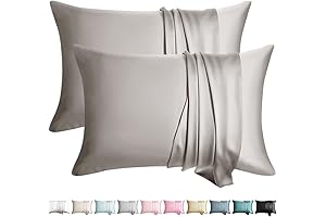 Experience Heavenly Nights with the Queen Silk Pillowcase Set of 2: 100%...