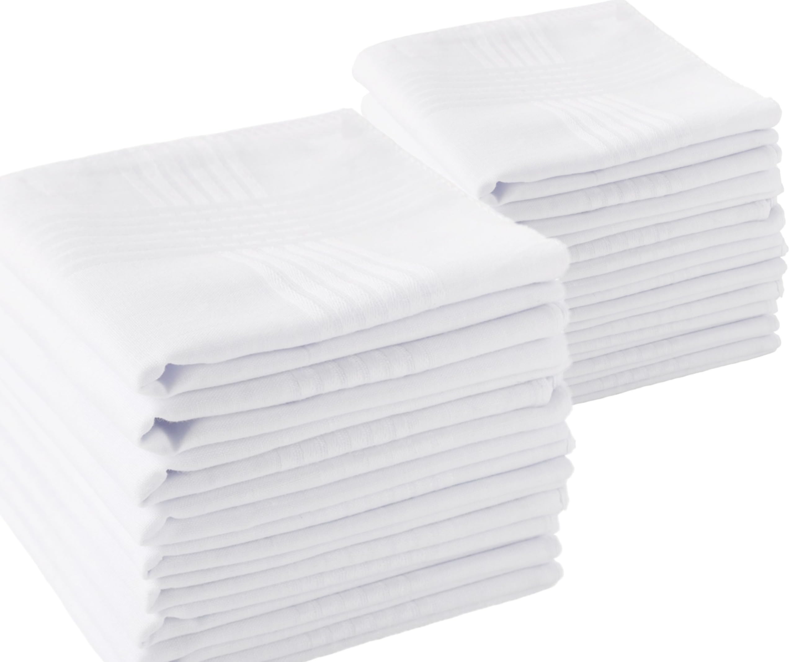 Scotamalone Men's Handkerchiefs 100% Soft Cotton White Hankie Hankerchieves