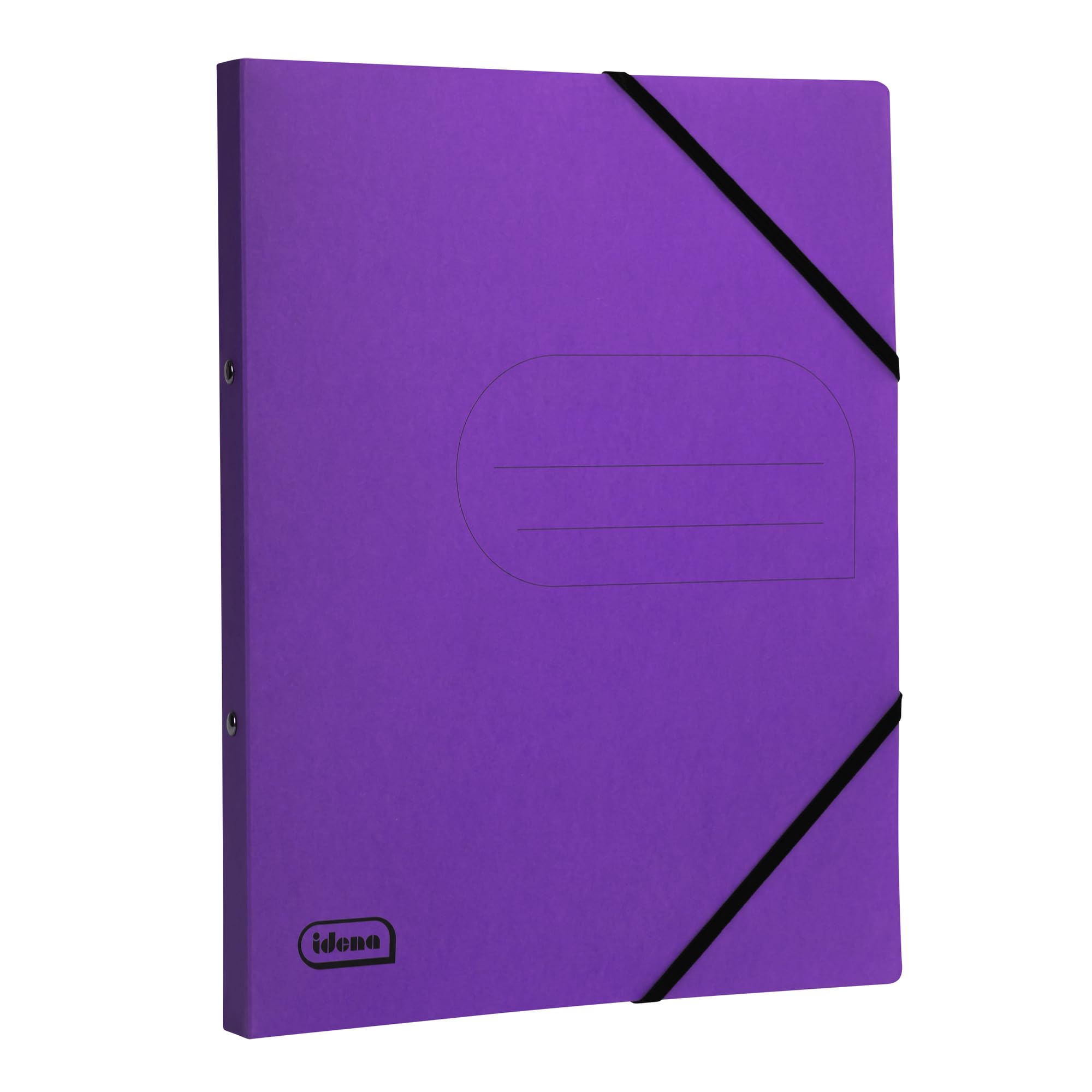 Idena 11109 Eco Ring Binder Made of Cardboard in DIN A4, Folder in Purple with 20 mm Spine Width and 2-Ring Mechanism, Elastic Band Over Corner