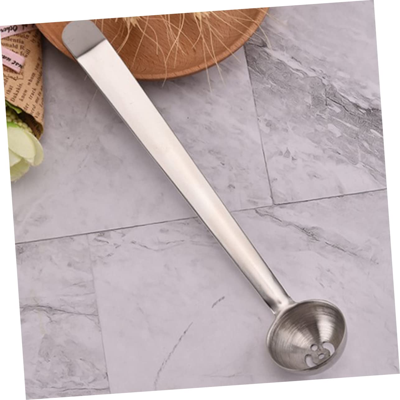 Cabilock 2pcs Olive Spoon Strainer for Jars Stainless Steel Serving Utensils Drain Holes for Cherries Pickles