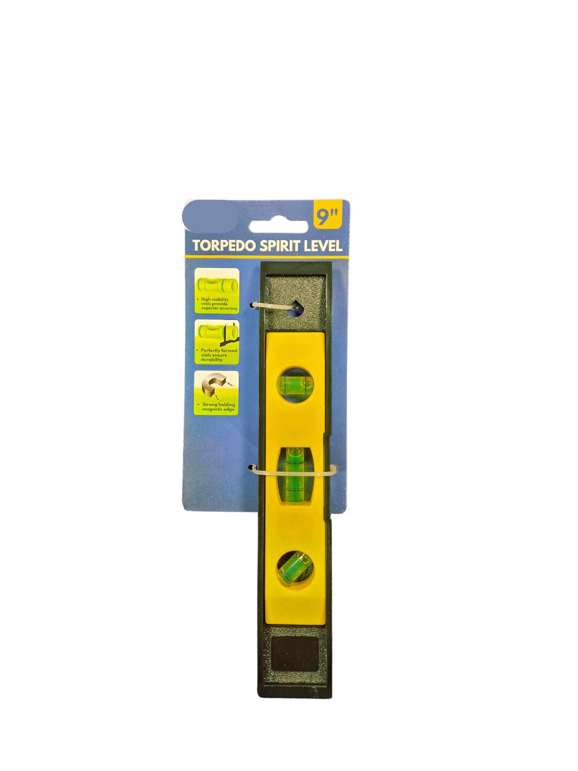 9-Inch Torpedo Spirit Level with Magnetic Edge for DIY Building Projects Home Improvements Construction Tool