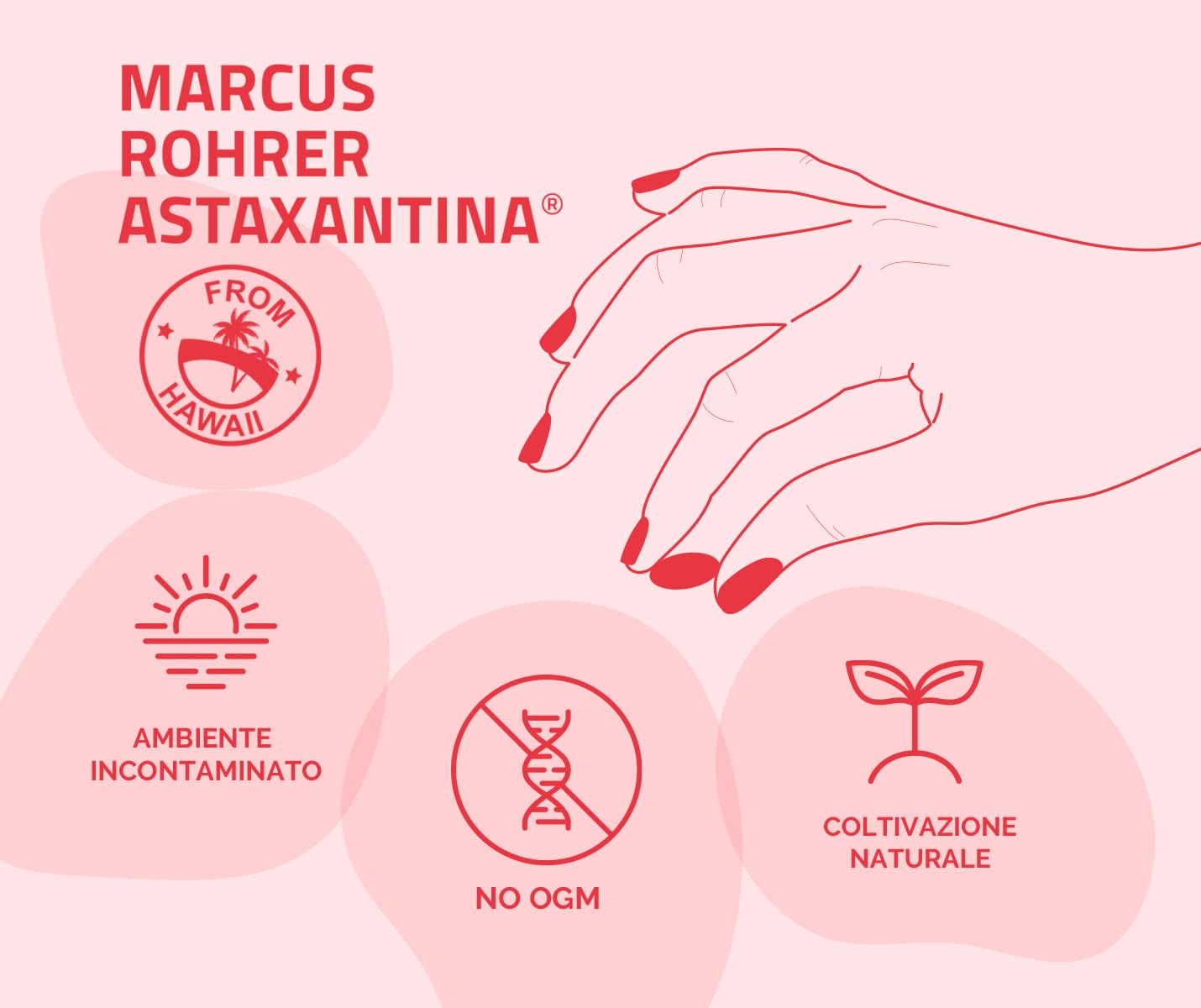 Marcus Rohrer Astaxanthine, Complément Alimentaire Antioxydant, Protection Soleil, Rayons UV, Vieillissement Peau et Yeux, Stress Oxydatif, 30 Softgel
