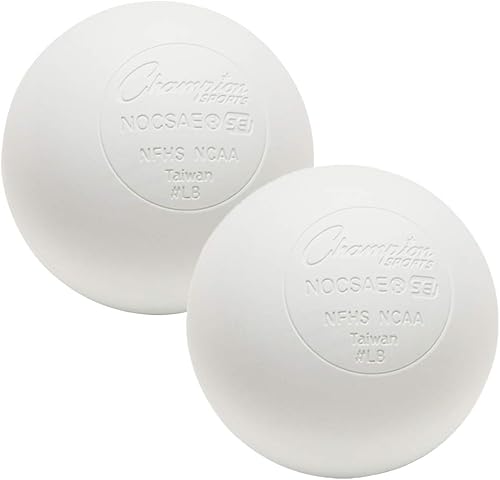 Vista 11 de Champion Sports Lacrosse Balls & Rhino Skin Foam Balls – Official Size Balls for Games, Practice & Training, NCAA, NFHS & SEI Certified, Multiple