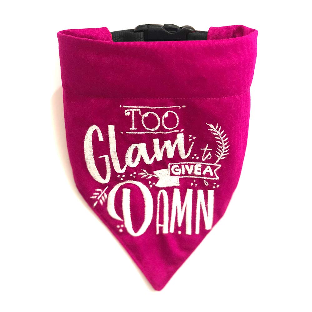 That Dog In Tuxedo Too Glam to give a Damn Embroidered Dog Bandana with Adjustable Dog Collar (Size - XL) (B07RJC8ZJJ) Amazon Price History, Amazon Price Tracker
