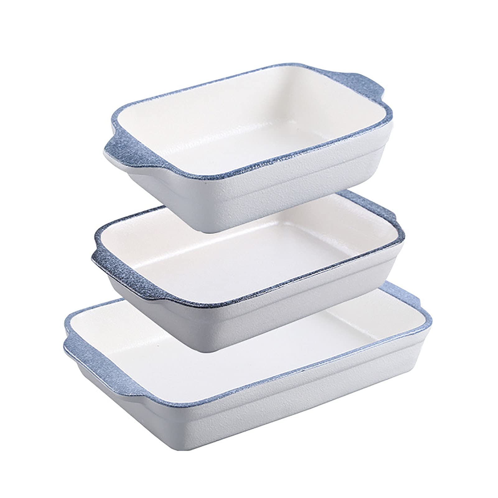 Prostokątne naczynia do pieczenia, duże, głębokie, ceramiczne patelnie do lasagne, bezpieczne w piekarniku, do gotowania, pieczenia, serwowania