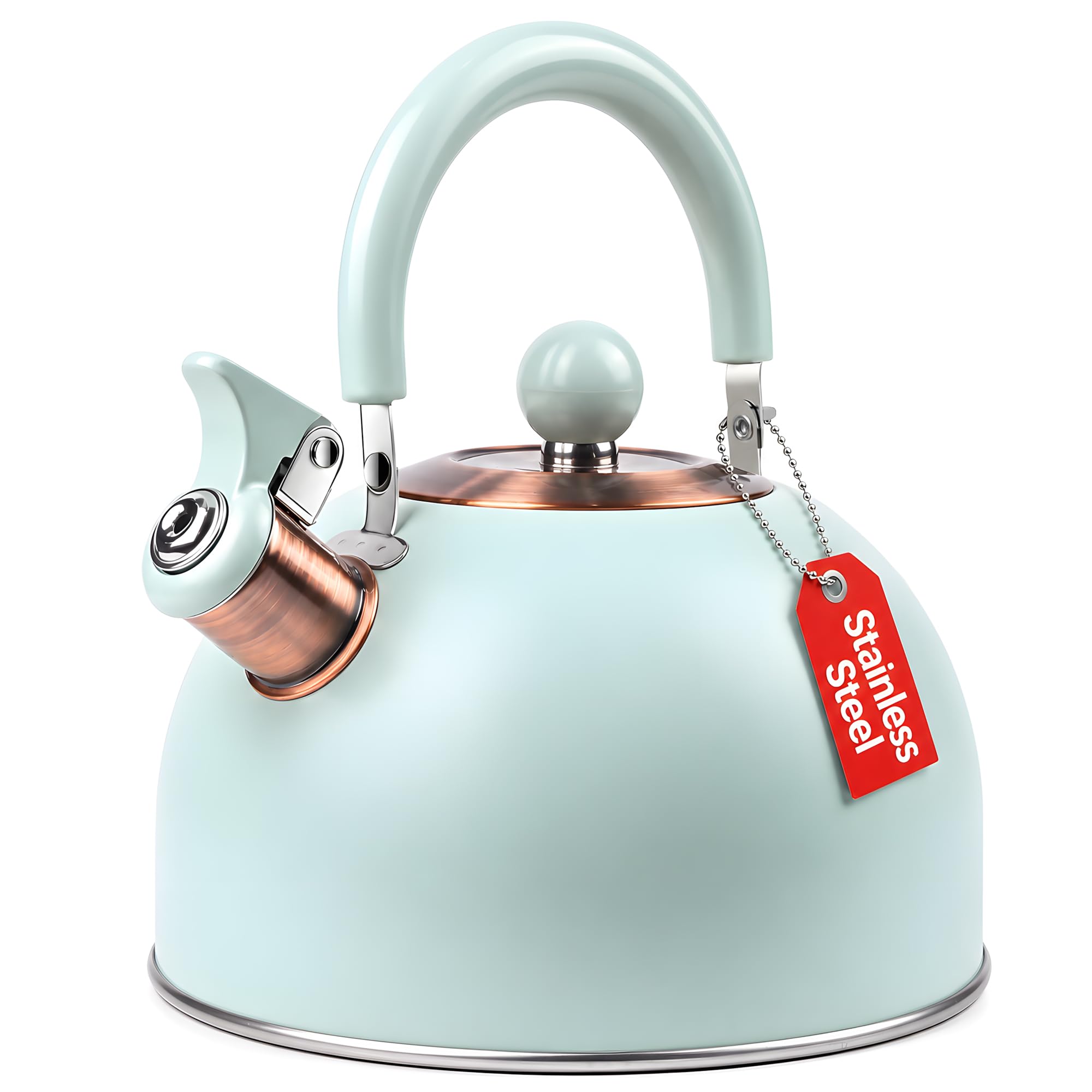 Rixordd 2.6 Quart Mint Green Whistling Tea Kettle - tea kettles | Mubboo