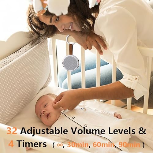 Mini White Noise Machine Sound Machine with 30 Soothing Sounds 32 Volume Levels Baby Portable Sleep Soother Rechargeable Travel Sound Therapy Pink Brown Noise Sleep Machine for Kid Adult - Image 5