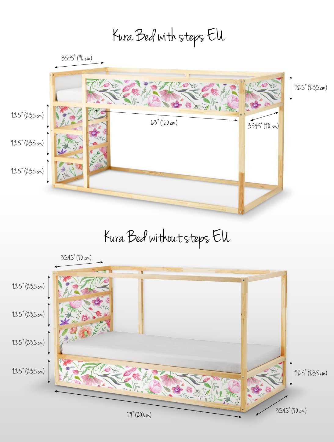 Coloray Conjunto de Pegatinas Para Niños Cama Kura con Pasos Pegatina Set - Flores de jardín
