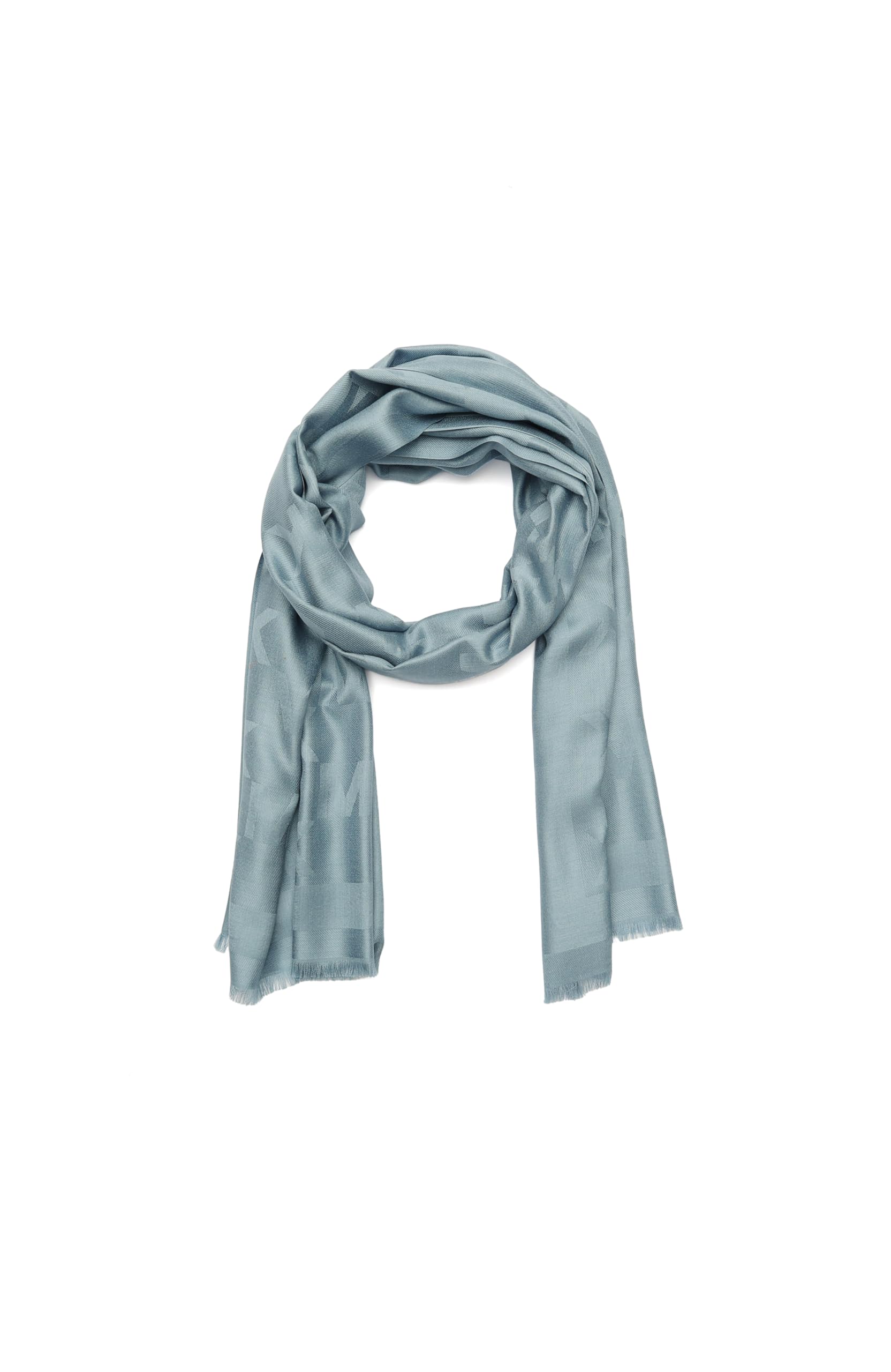 Michael Kors womens Stacked Full Scale Scarf, Soft & Stylish Fashion Accessory for Cold Weather, Chambray, One Size