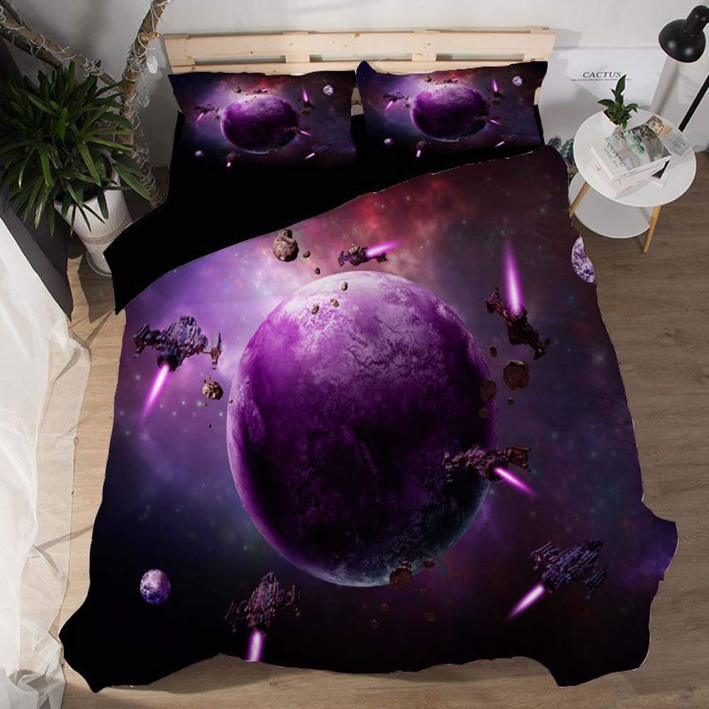 LJXiioo 3D Bedding Sets Bedlinen Mysterious Galaxies Duvet Cover Set, 1 Comforter Cover and 2 Pillow Shams