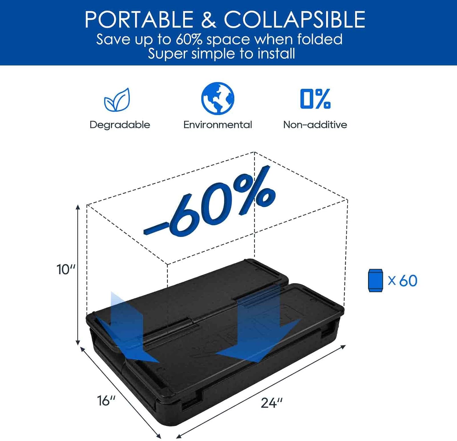 Camping Cooler, Collapsible 39L 60 Can Insulated Ice Chest, Portable Lightweight Hard Car Coolers, Large Waterproof Cooler Box Keep Cold and Warm for Camping, Hiking, Fishing, Beach-By BRILLIRARE