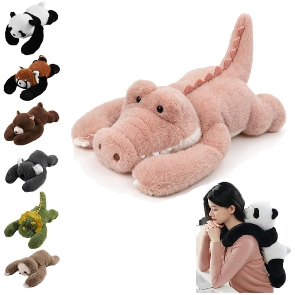 Weighted Plush Animals, The Weighted Animals for Adult, Hugging Pillow for Anxiety Relief & Sleep Support (Pink Crocodile, 30CM) โ image 1