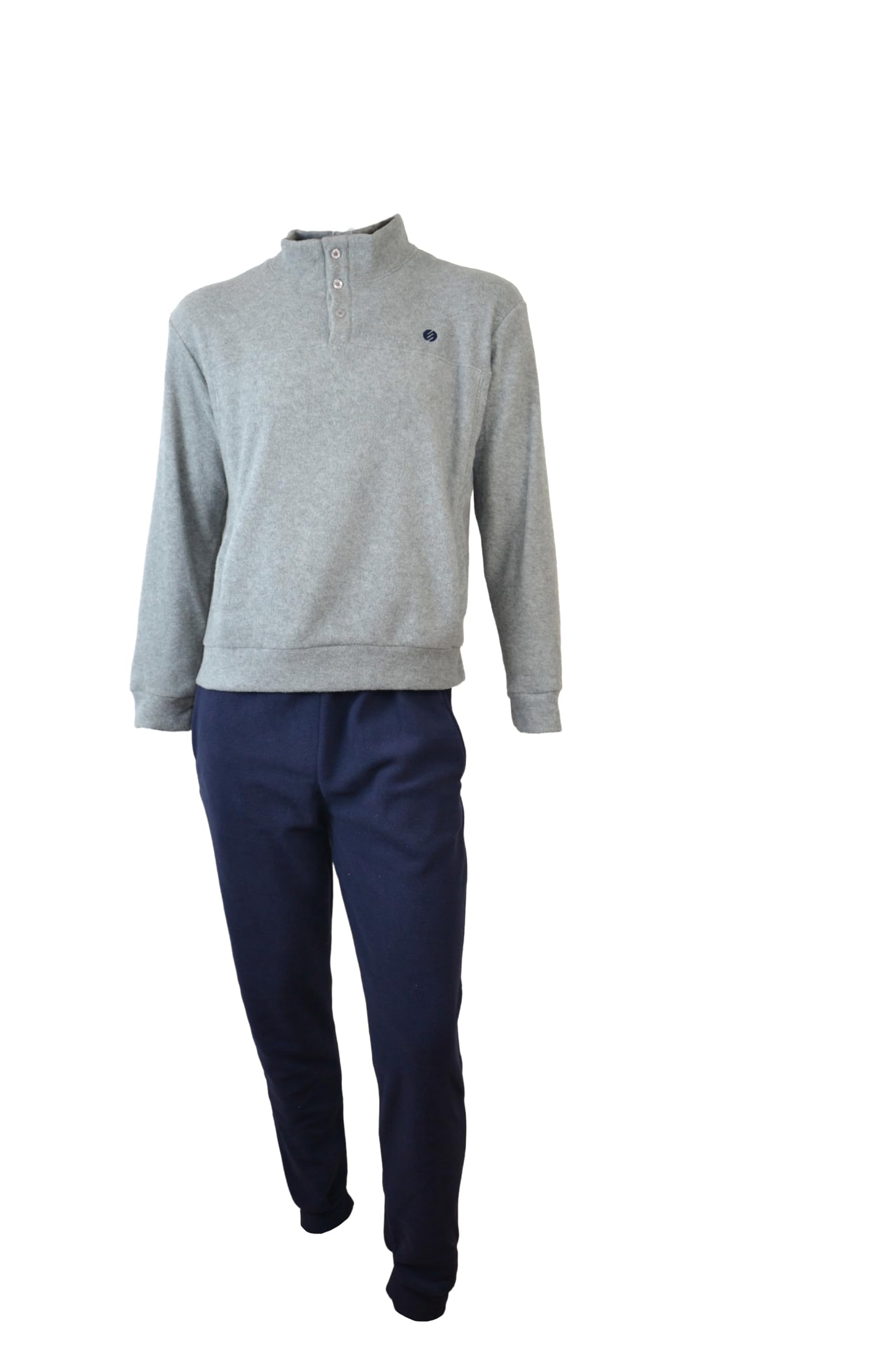 NOTTINGHAM Pijama de hombre de forro polar – Pijama de invierno de microfibra polar polar top térmico cálido muy suave, 219 Gray, M