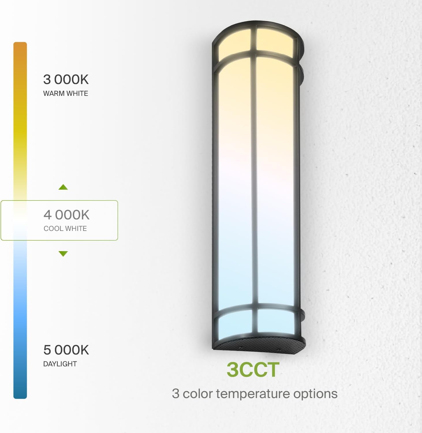 ASD LED 24" Half Cylinder Wall Light, Outdoor Patio Sconce | 3CCT, Stainless Steel, Waterproof, Energy Star, ETL Listed | 24W 1970LM 3000-5000K 100-277V | Exterior Lighting | Dark Bronze, 2 Pack