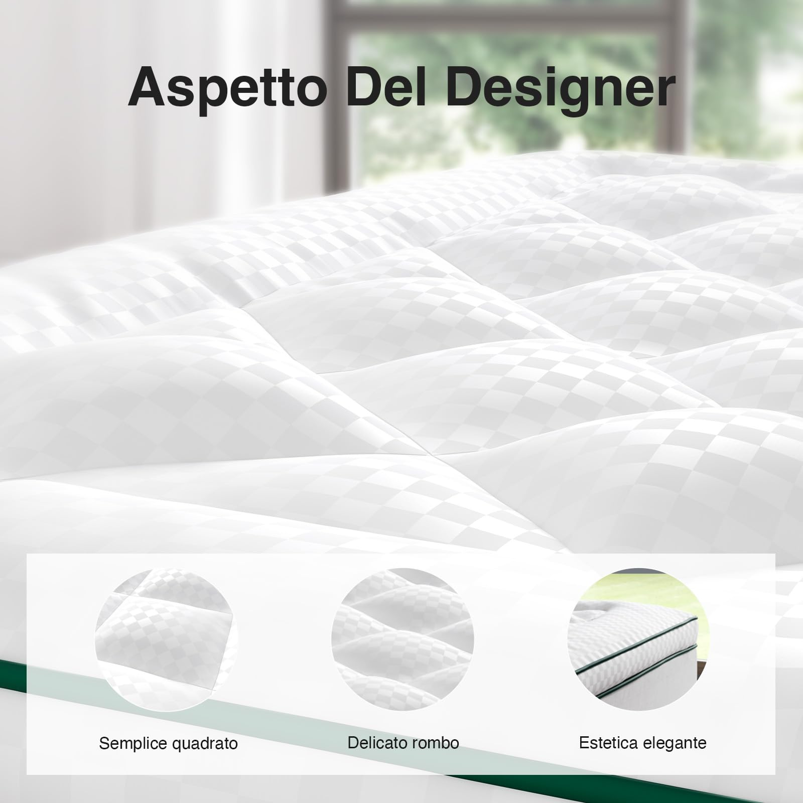 Novilla Topper Materasso 120x190 - Correttore Comfort Premium con Imbottitura Ultra-Soffice, Topper Nuvola Traspirante con Fascia Elastica a 360°, Effetto Piuma, Bianco Luxury