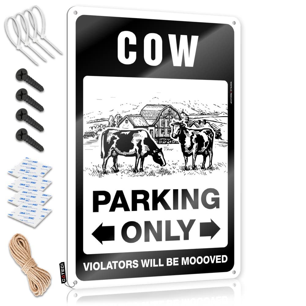 Krazmurongd One Color Bbq Signs Outdoor Cow Parking Only Tin Sign Tin Signs For Man Cave Bar Posters(30X40cm)