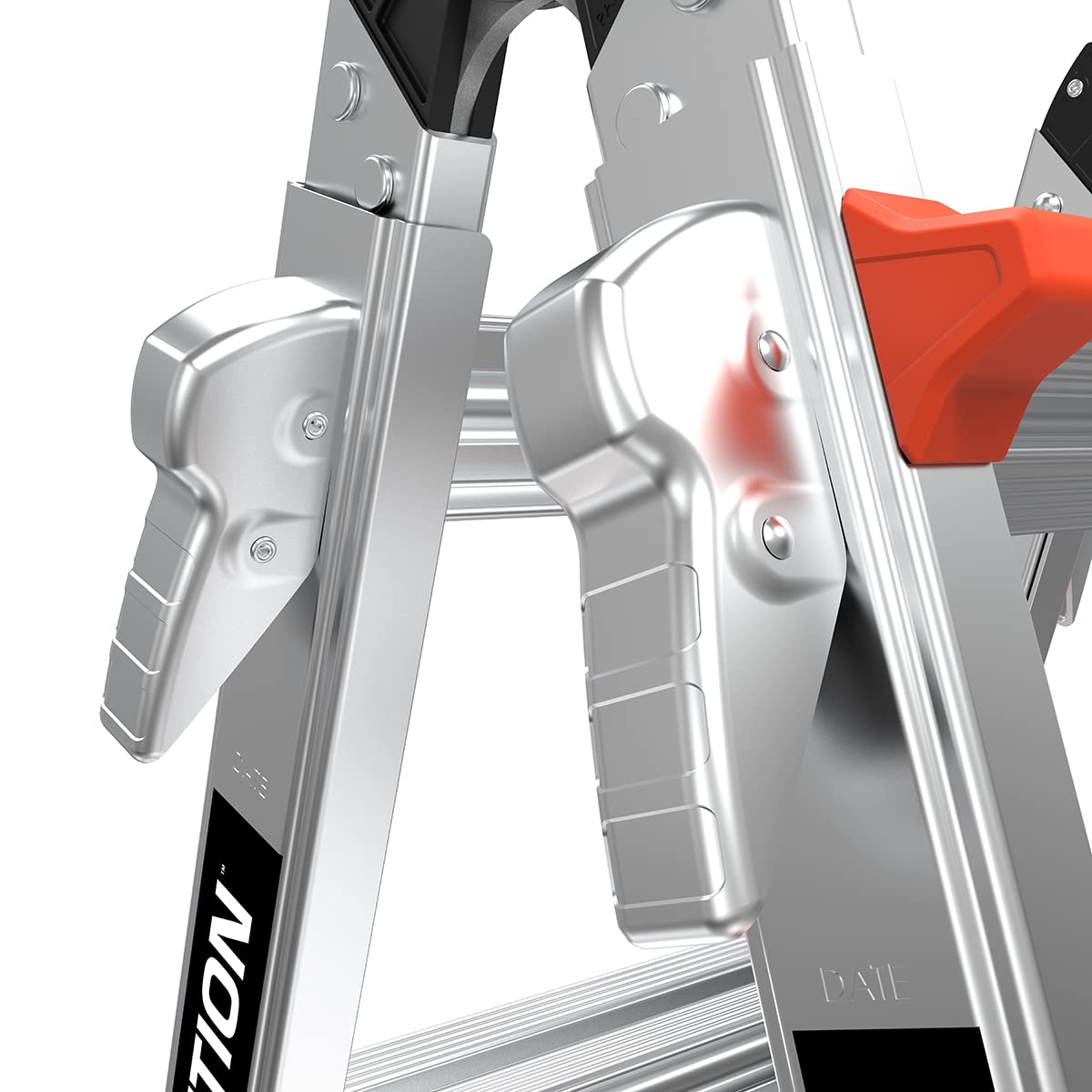 Revolution 2.0, Modell 17 - ANSI Typ IA - 300LB Nominal, Aluminium Klappleiter mit Tip & Glide Räder und Ratsche Levelers