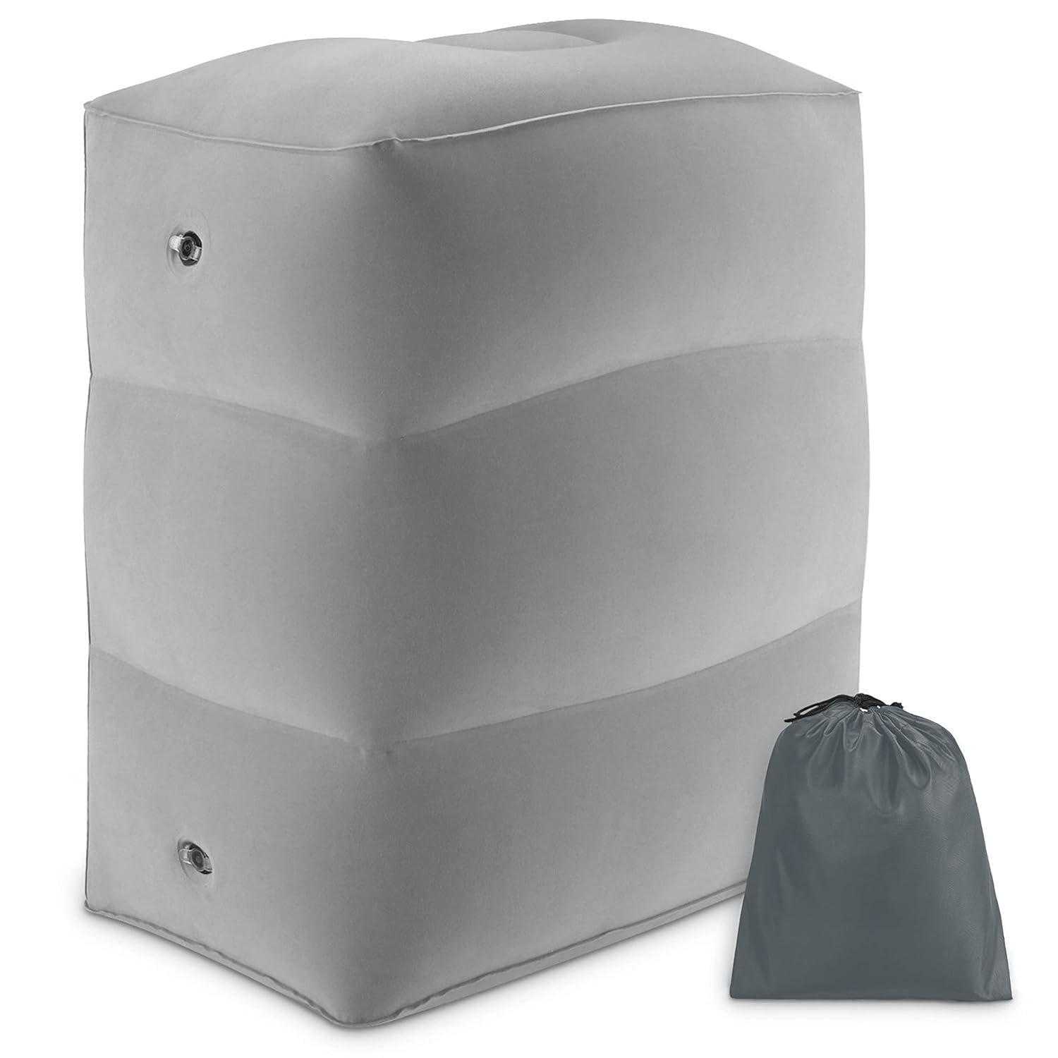 TGOPIT Travel Foot Rest Pillow - Inflatable Foot Rest with Drawstring Bag for Flight & Car, Home, Office- Portable & Height Adjustable Foot Rest Leg Cushion for Kids, Adults (1Pcs)