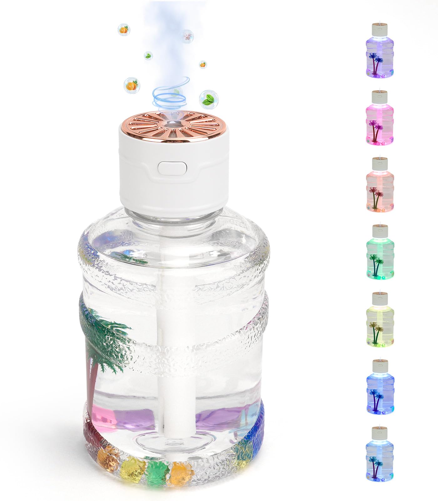 3 em 1 Umidificador de Ar Portátil 500ml USB Difusor de Aroma com Luz Noturna, Autonomia