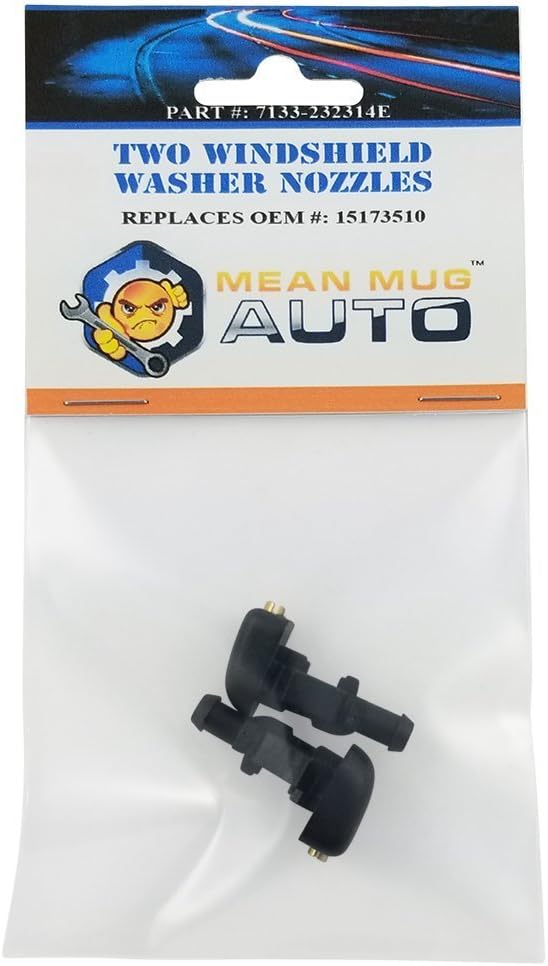 Mean Mug Auto 7133-232314E (Two) Front Windshield Washer Nozzles - For: Chevrolet (Chevy), GMC, Pontiac, Hummer - Replaces OEM #: 15173510